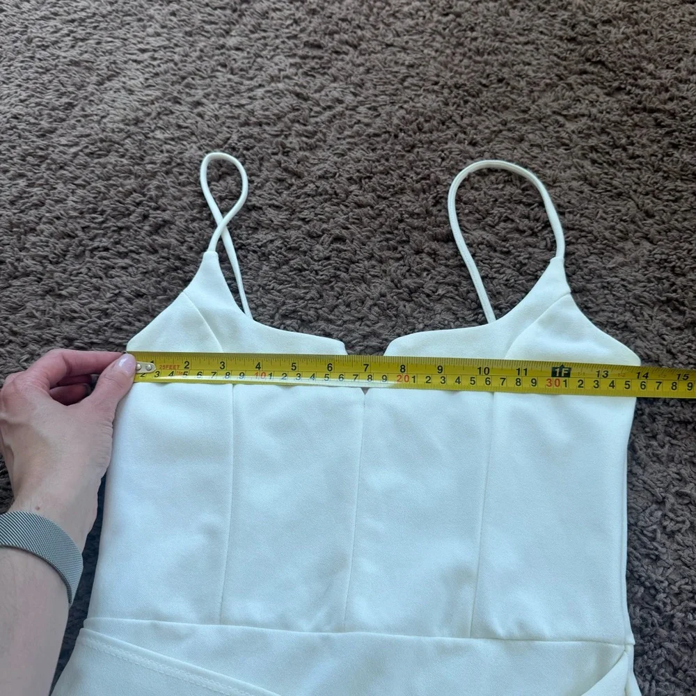 Blue Blush White Ruffled Wrap Dress Sleeveless S Small - Picture 9 of 10